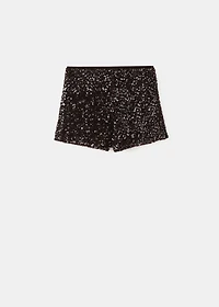 Velvet shorts with sequins