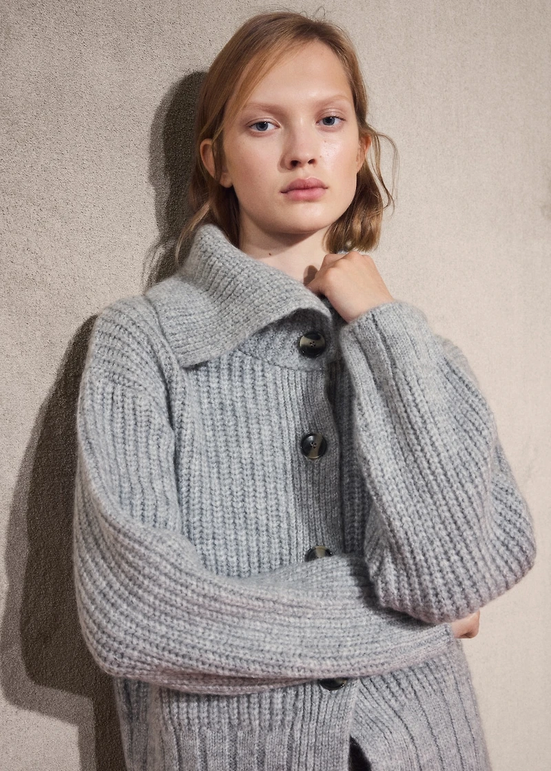 Cardigan with shawl collar