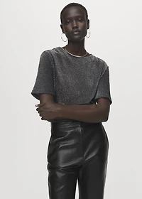 Short-sleeved lurex t-shirt