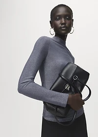 Lurex t-shirt with perkins neck