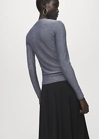 Lurex t-shirt with perkins neck