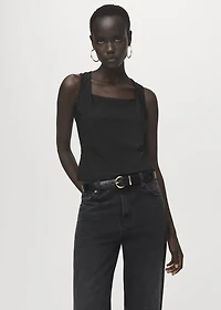 Strappy top with rhinestone detail