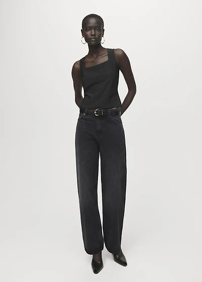 Strappy top with rhinestone detail