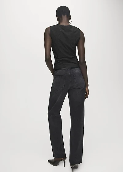 Strappy top with rhinestone detail