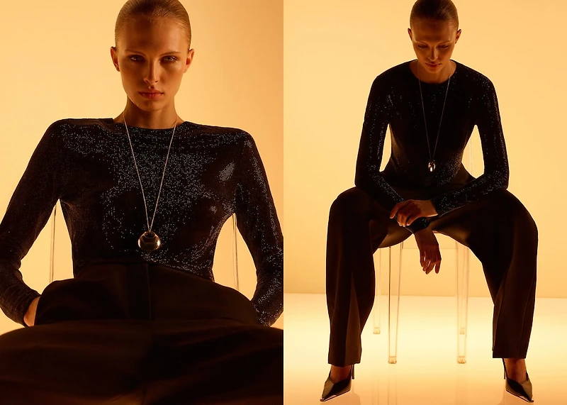 Cropped sweater with crystals