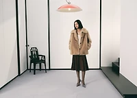 Faux fur jacket with lapels