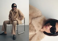 Faux fur jacket with lapels