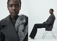 Double-breasted wool coat