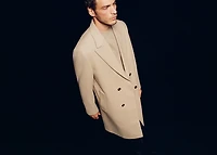 Long double-breasted wool coat