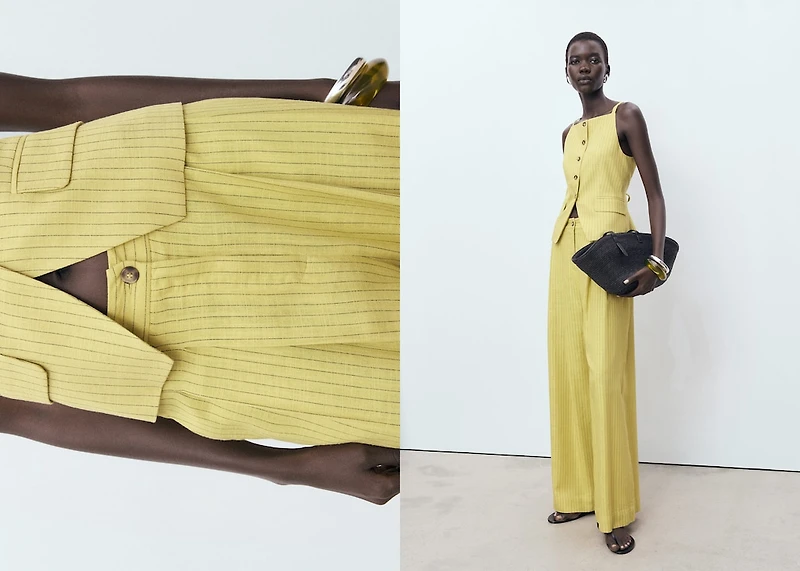 Striped straight suit trousers