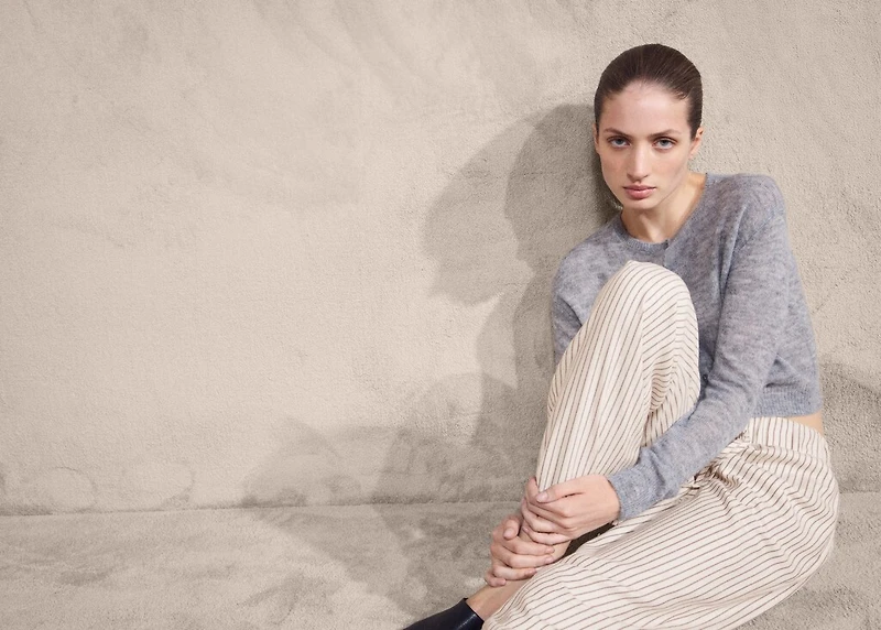 Woven striped flannel pants