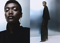 Double-breasted velvet jacket