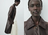 100% leather full-length coat
