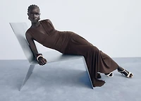 Long dress with contrasting design