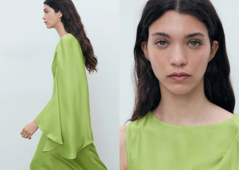 Long dress with ruffled sleeves