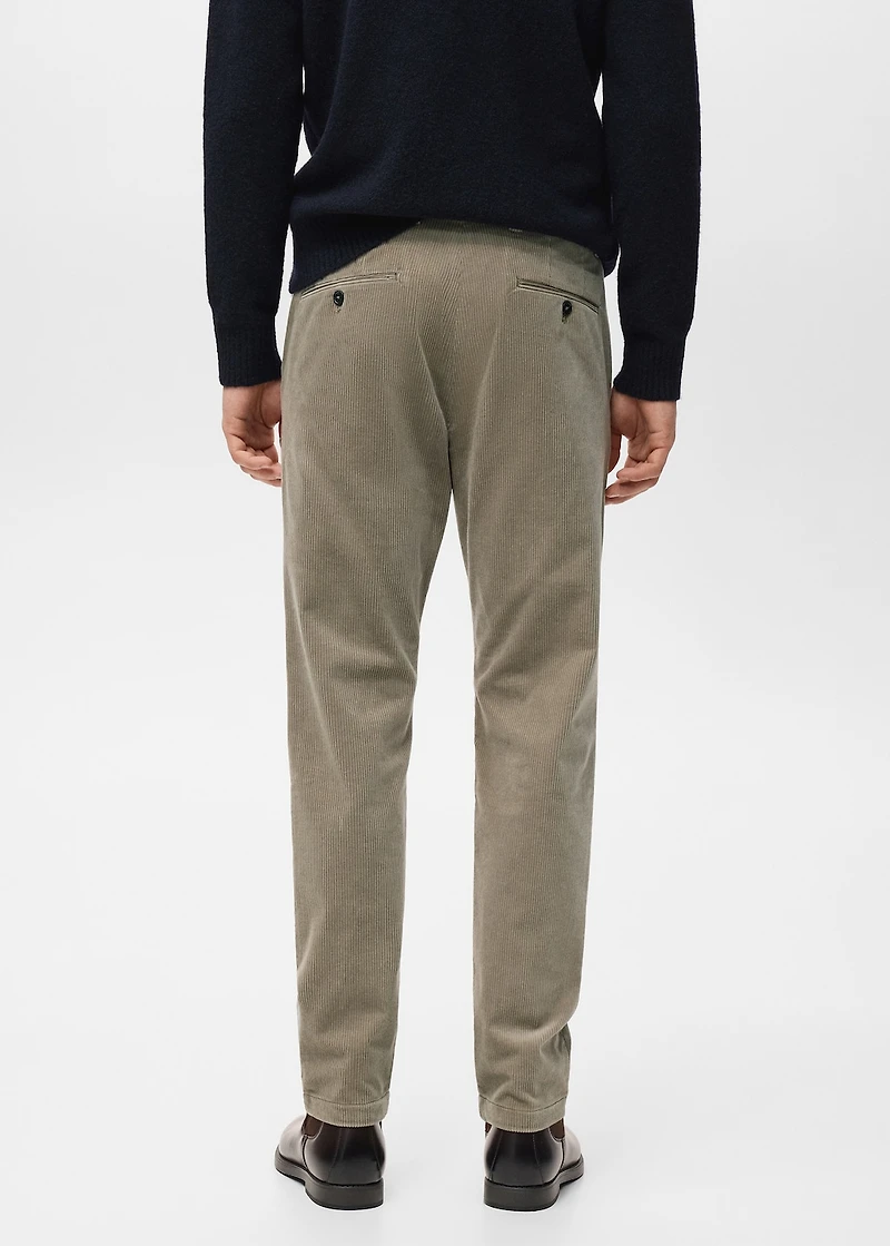 Corduroy slim-fit pants
