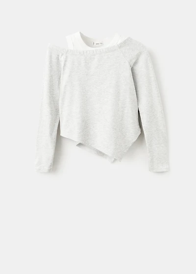 Asymmetrical double-effect T-shirt