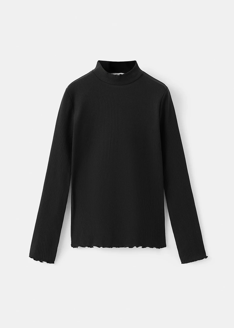 Ribbed long-sleeved t-shirt