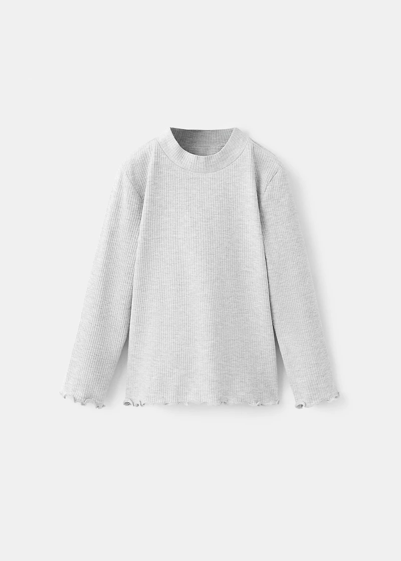 Ribbed long-sleeved t-shirt