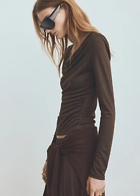 Fitted top with draped neckline