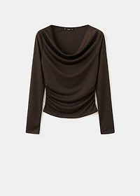 Fitted top with draped neckline