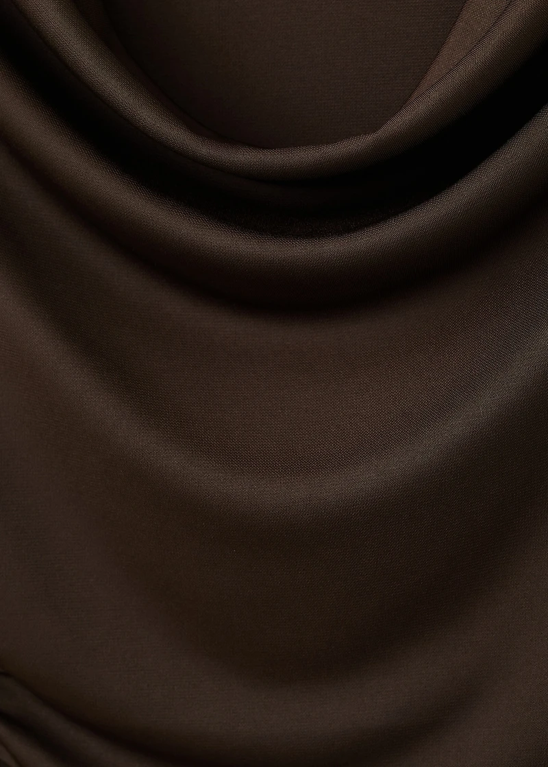 Fitted top with draped neckline