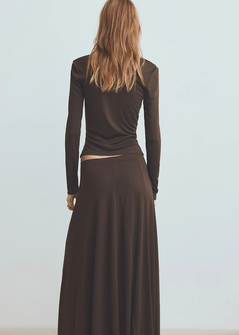 Fitted top with draped neckline