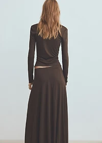 Fitted top with draped neckline