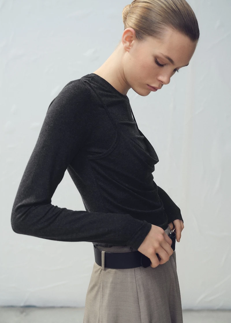 Draped combined t-shirt