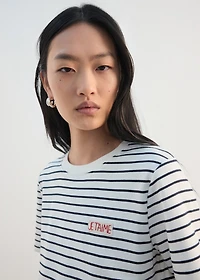 Striped shirt with embroidered details