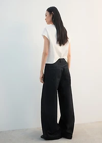 Floral-embroidered cotton t-shirt