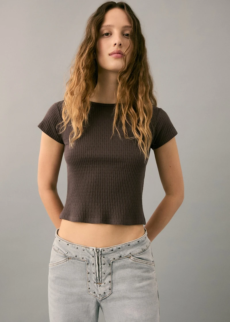 Knitted short-sleeve t-shirt