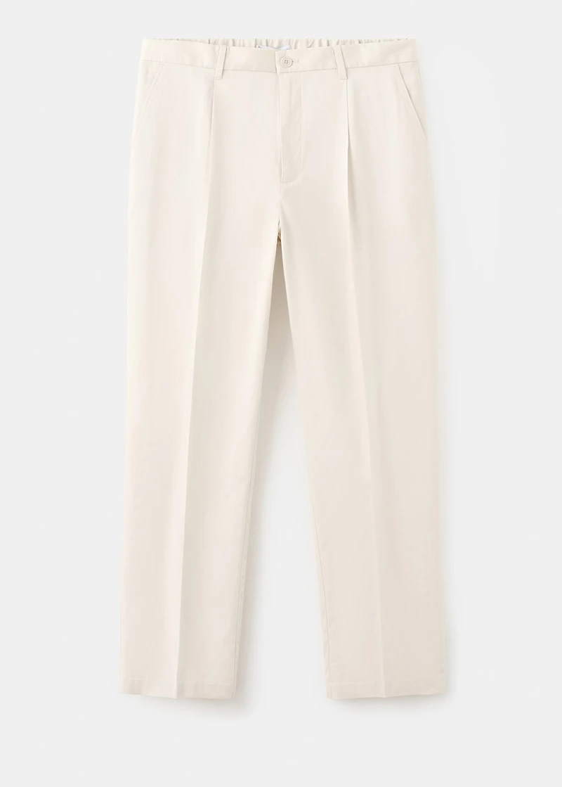 Regular-fit pleated flowy pants