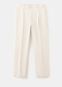 Regular-fit pleated flowy pants