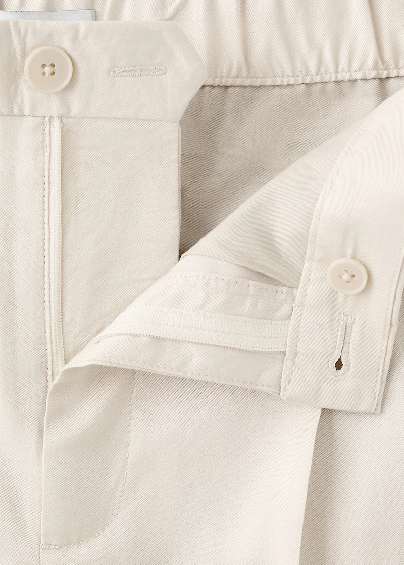 Regular-fit pleated flowy pants