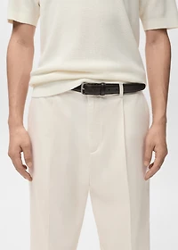 Regular-fit pleated flowy pants