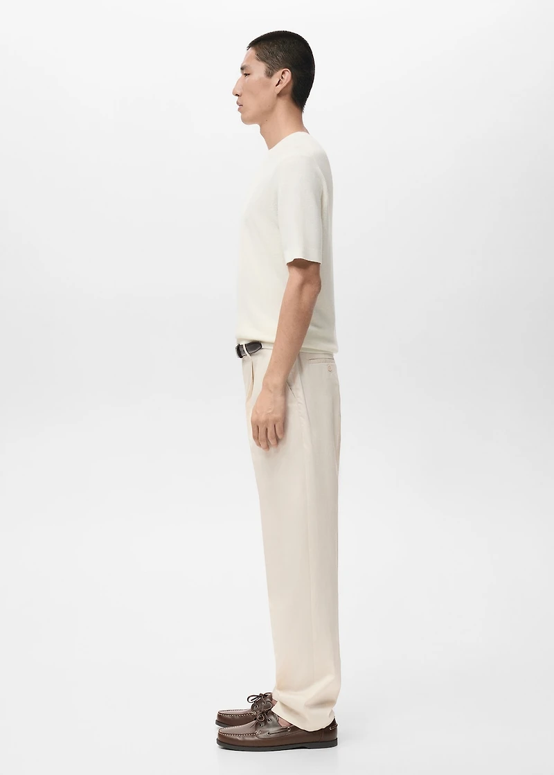 Regular-fit pleated flowy pants