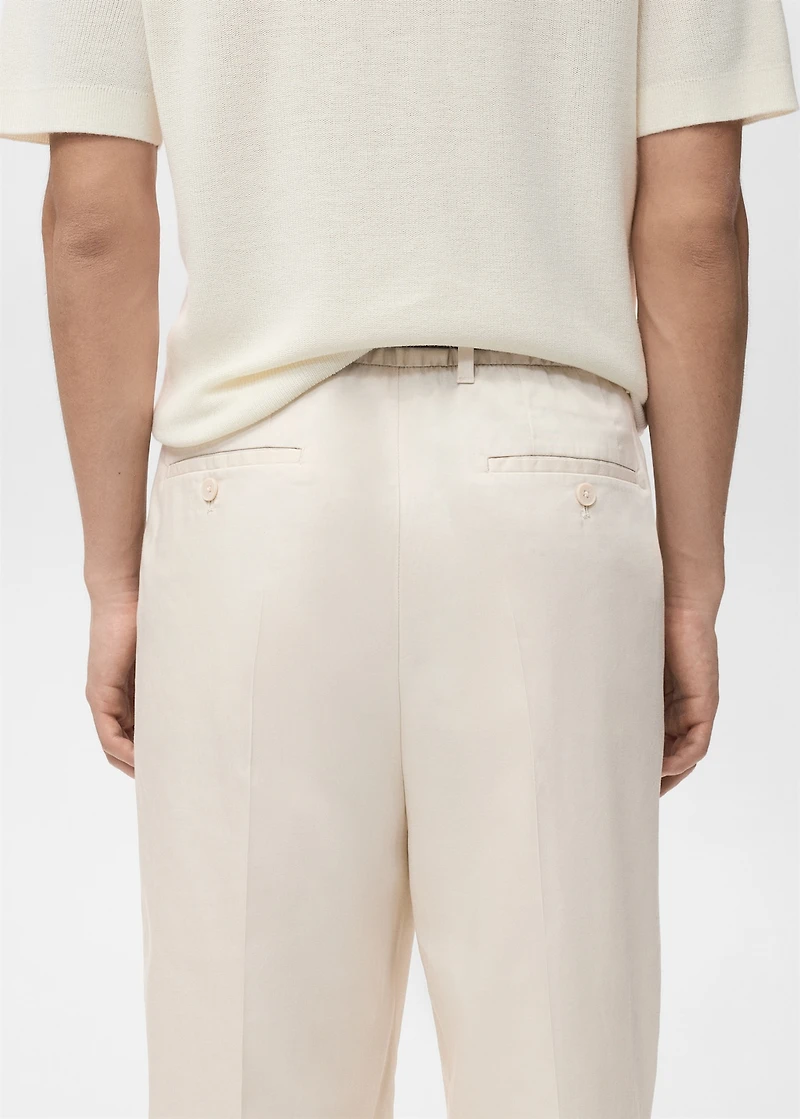 Regular-fit pleated flowy pants