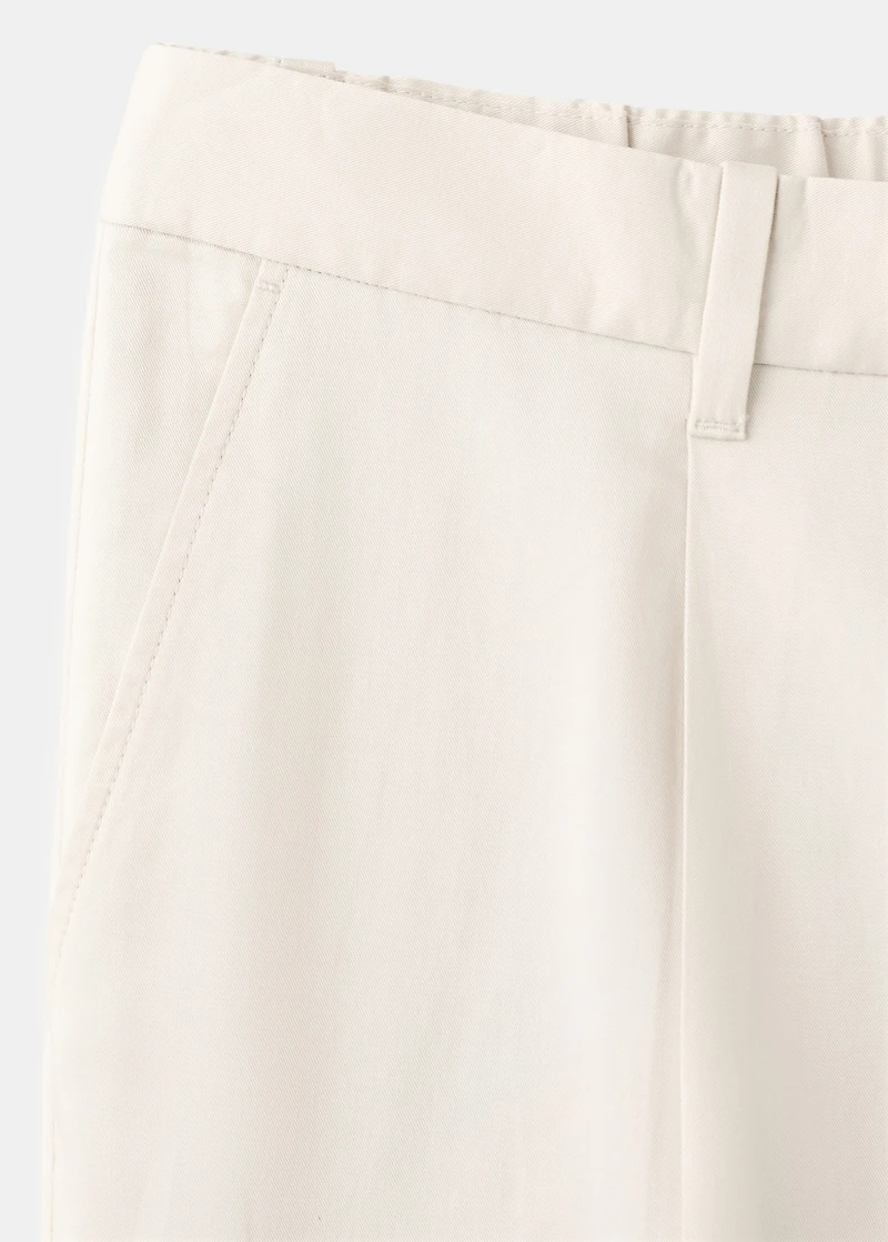 Regular-fit pleated flowy pants