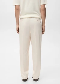 Regular-fit pleated flowy pants