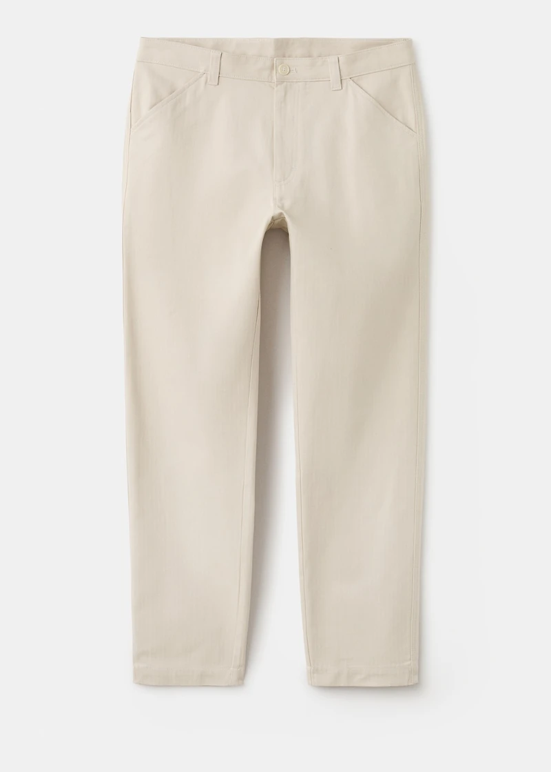 Regular-fit cotton pants