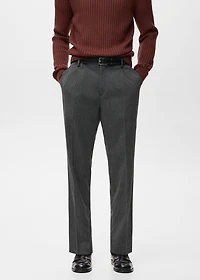 Regular-fit pleated flannel pants