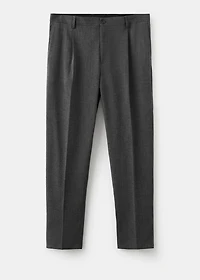 Regular-fit pleated flannel pants