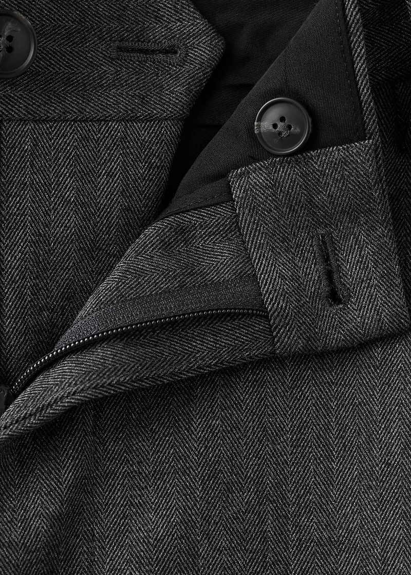 Regular-fit pleated flannel pants