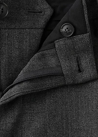 Regular-fit pleated flannel pants