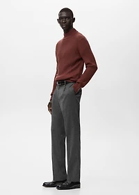 Regular-fit pleated flannel pants