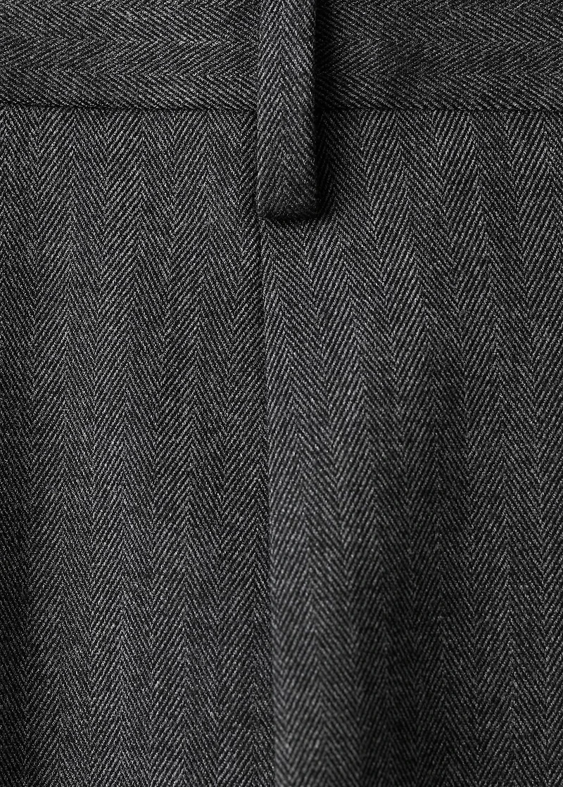 Regular-fit pleated flannel pants