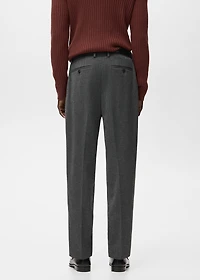 Regular-fit pleated flannel pants