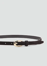 Thin suede leather belt