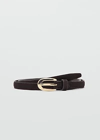 Thin suede leather belt